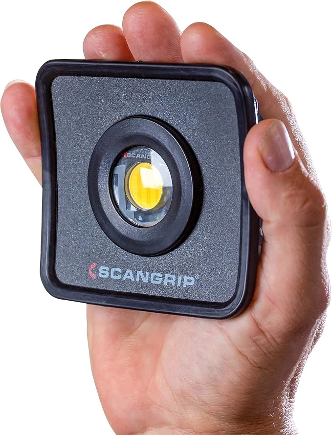 SCANGRIP NOVA MINI, Rechargeable Handheld COB LED Floodlight, 1000 Lumen, Ergonomic SMART GRIP 4-in-1 system, Compact, Strong Built-in Magnet, Belt Clip, Stepless Dimmer, Waterproof (IP65)