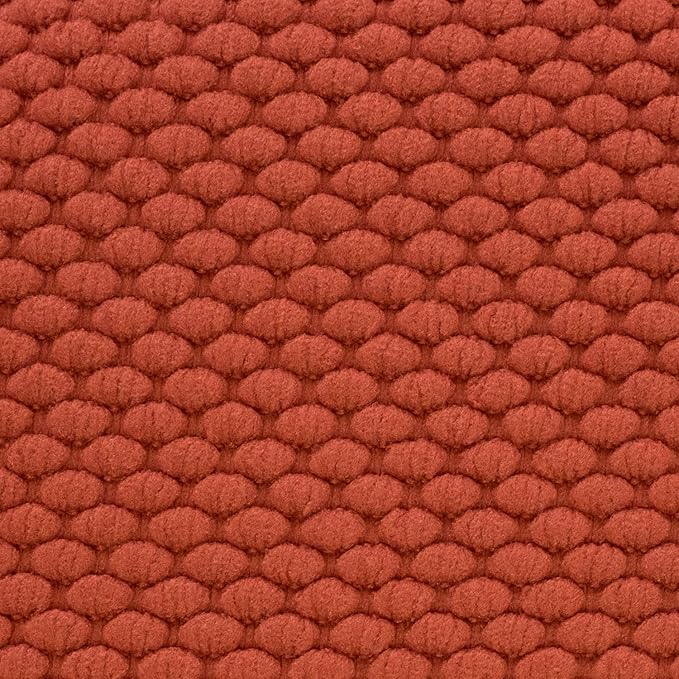 Sweet Home Collection Chair Cushion Memory Foam Pads Honeycomb Pattern Slip Non Skid Rubber Back Rounded Square 16" x 16" Seat Cover, 12 Pack, Rust