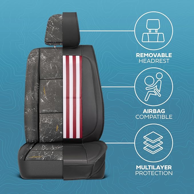 American Flag Seat Covers for Trucks, Cars, & SUV - Napa Leather US Car Seat Covers American Flag Truck Accessories - Car Seat Cover Patriotic Car Accessories Car Seat Protector