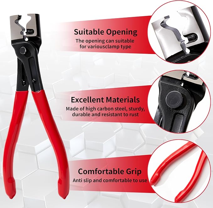 4Pcs Automotive Electrical Disconnect Pliers Set, High Carbon Steel Electrical Connector Pliers, Fuel Line Disconnect Tool & Terminal Separator Removal Kit for Vehicles Trucks