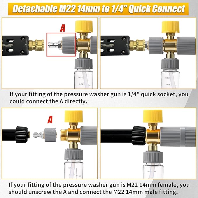 Tool Daily Foam Cannon Dual Connector, Pressure Washer Nozzle Holder