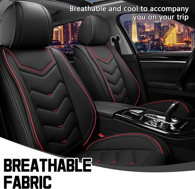 CTDS Car Seat Covers for Chevy Equinox 2005-2026, Stylish Sport Seat Cover, Premium Nappa Leather Car Seat Cover. Automobile Seat Covers Sets.(Standard 2 Seats/Black)