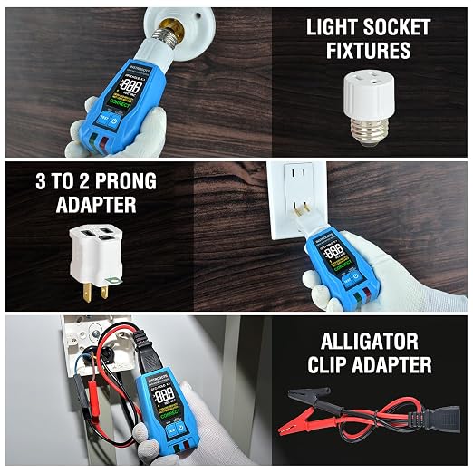 Circuit Breaker Finder Tool with Accessories, 90-135V AC Digital Breaker Finder with Integrated GFCI Outlet Tester, Circuit Tracer with Buzzer Alarm & Color Display, Includes Carrying Case