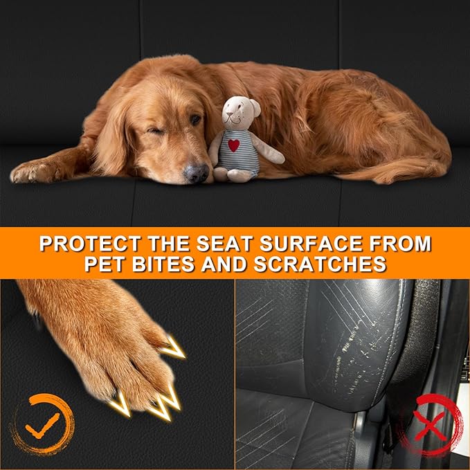 Front Seat Covers Compatible with 1984-1993 Chevy Corvette C4, Heavy Duty Leather Fabric Seat Protector