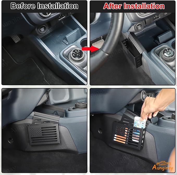 Aunginsy Center Console Left Side Gear Shift Storage Box Basket Compatible with Ford Maverick 2022-2025 Center Console Organizer Tray Side Gear Shift Armrest Storage Box Basket Interior Accessories