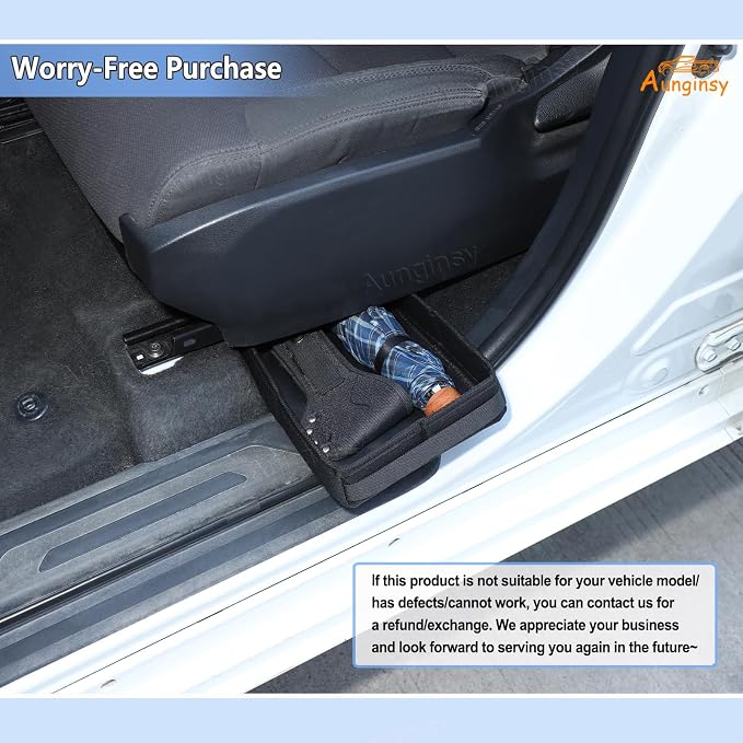 Aunginsy 2PCS Front Row Under Seat Storage Bags Compatible with Toyota Tundra 2022-2025 2026, Car Driver or Passenger Underseat Hidden Organizer Tray Storage Bag Tool Box with Handle Accessories