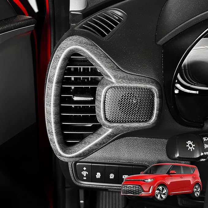 2PCS Dashboard Side Air Vent Trim Covers Compatible with Soul 2020-2026 Accessories (Wood Grain)