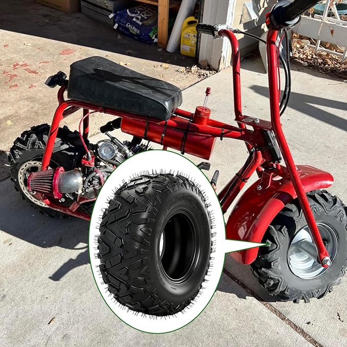 145/70-6 145-70-6 Tire Tubeless Compatible with Mini Bike Coleman CT100U CC100X B100 GMB100 RT100 KT196 Go Kart Baja Doodle Bug DB30 Motovox Mega Moto 80cc 105cc Kazuma ATV Quad 4 Wheeler Parts