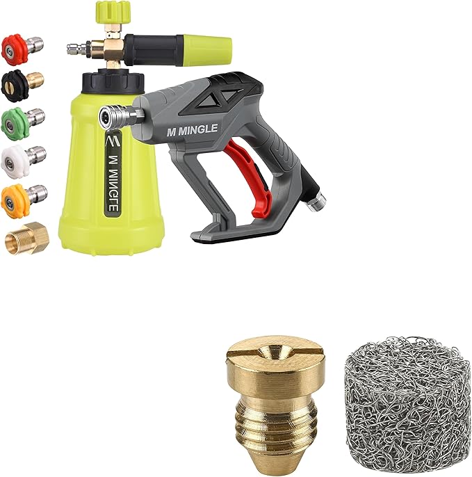 M MINGLE High Pressure Washer Gun Snow Foam Lance, Foam Cannon Orifice Nozzle Tips and Foam Maker