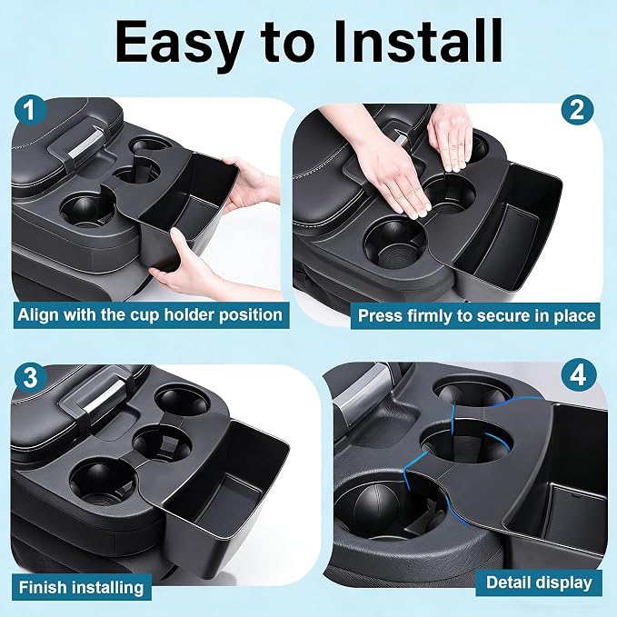 RAVOTOM Center Console Hanging Organizer Box Compatible with 2013-2024 Dodge Ram 1500 & 2013-2026 Ram 2500/3500 Interior Accessories Cup Holder Expander Storage Box (Jump Seat Only)