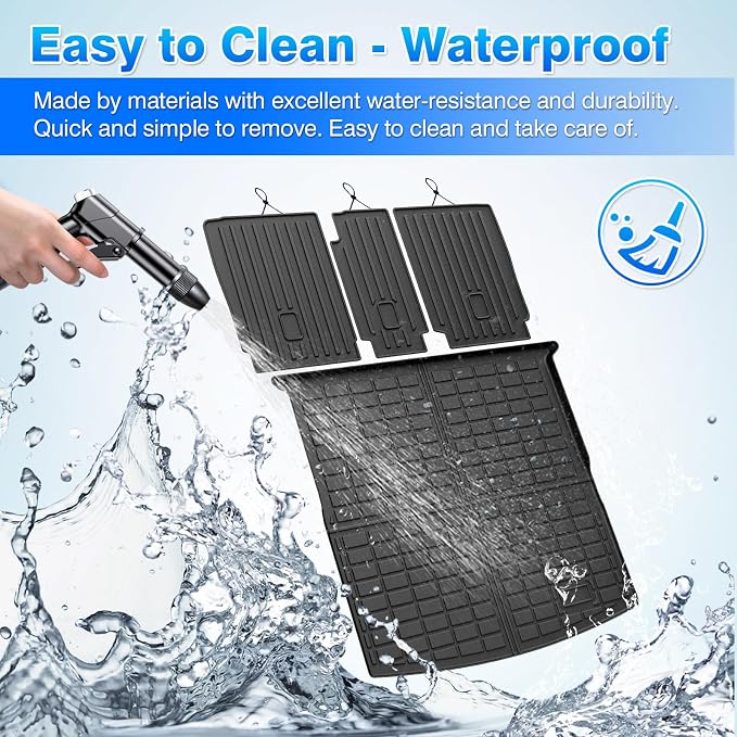 Cartist Cargo Mat Fit for Volkswagen VW Tiguan 5 Passenger 2018-2024 Trunk Mat with Backrest Mat Accessories TPE All Weather Anti-Slip