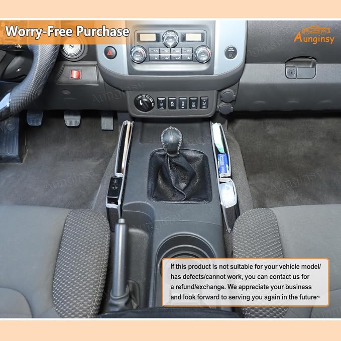 Aunginsy Center Console Gear Shift Side Storage Bag Compatible with Nissan Frontier 2009-2017, Central Control Gear Shifter Box Left & Right Side Panel Storage Pocket Organizer Tray Pouch Accessories
