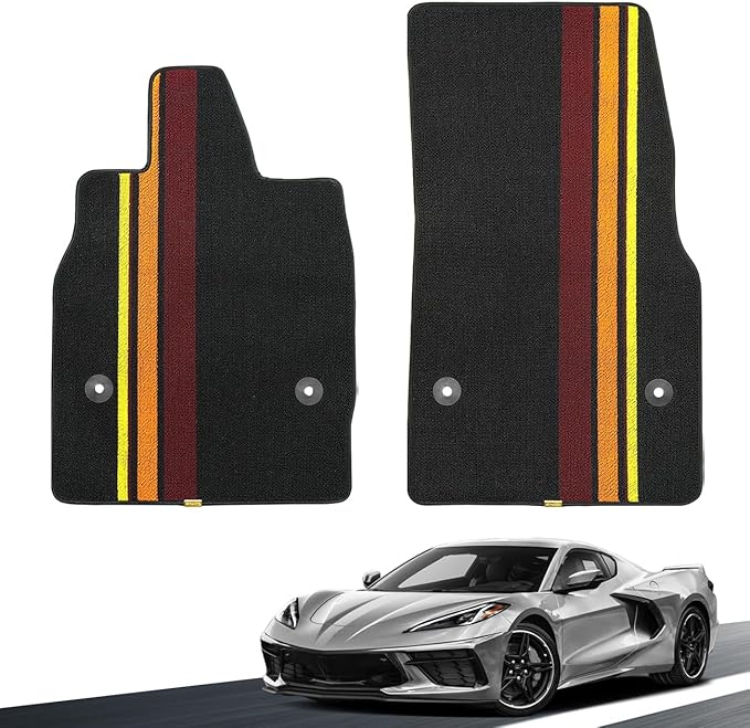 Floor Mats Protectors Floor Liners Compatible with for Corvette C8 Coupe 2020-2026 Accessories All Weather Anti-Scratch Wear-Resistant Floor Protection Carpet Foot Pad