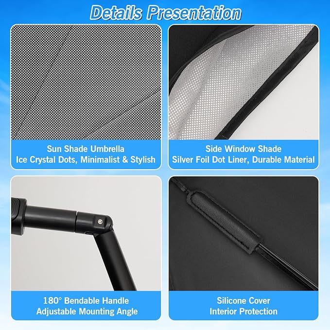 KUST Windshield Sun Shade Umbrella for Toyota RAV4 2019 2020 2021 2022 2023 2024 2025 Rear Window Shades 100% UV Protection and Blackout Privacy 5PCS Car Window Covers Accessories