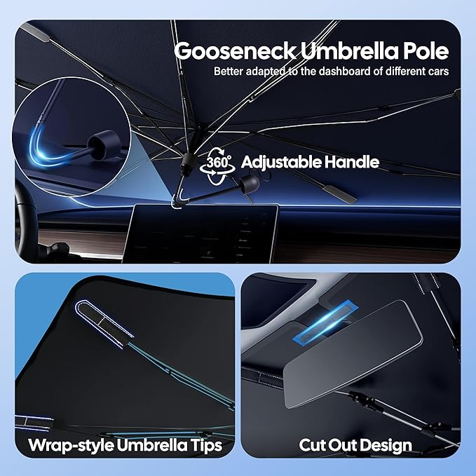 EcoNour Foldable Windshield Sun Shade & Window Tint Fit for 2017-2024 2025 2026 Mazda CX-5 Sunshade, Front Car Window Shades Sun Visor, UV Protection, Heat Blocker, Car Accessories