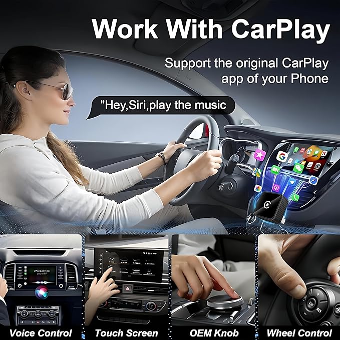 2026 Wireless CarPlay & Android Auto Adapter for iPhone & Android, 2-in-1 Mini Metal Dongle, Plug & Play Auto-Connect, Zero Latency Wireless Car Adapter for OEM Wired Radios (Black)