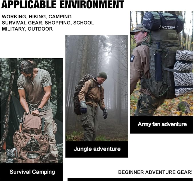 Mardingtop 60L Military Internal Frame Backpack for Hiking,Camping,Hunting,Rucksack Backpack with Rain Cover