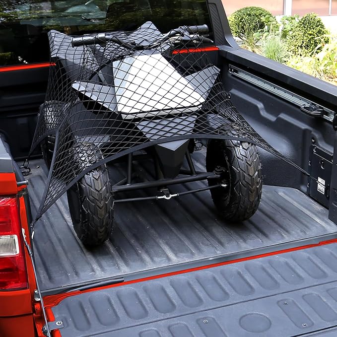 Mabett Truck Bed Cargo Fixed Net Highly Elastic for Ford Maverick Accessories 2022-2025, Stretchable Bed Mesh Net with 6 Metal Carabiners for Maverick (Elastic Fixed net)