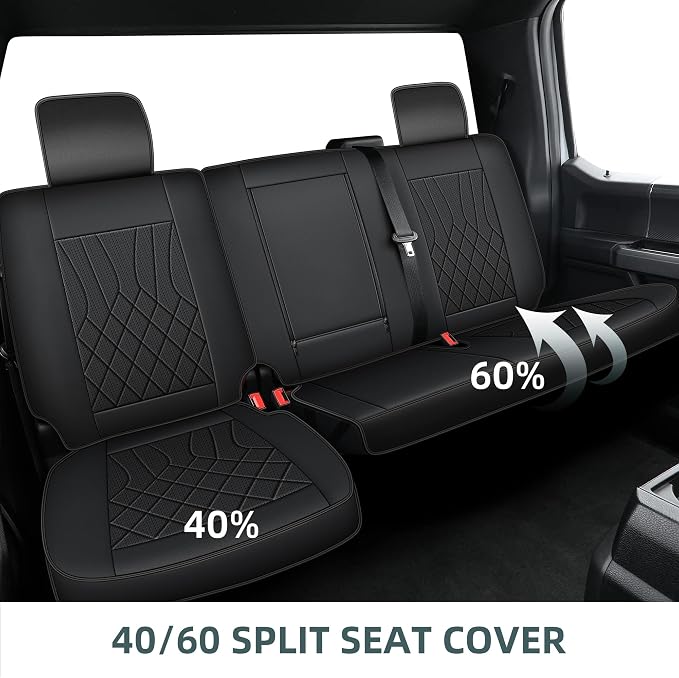 AOMSAZTO Seat Covers Fit for Chevy Chevrolet Silverado GMC Sierra 1500 2500HD 3500HD 2007-2018 Crew Double Extended Cab Full Set Truck Pickup Car Seat Covers (5 Seats, Black)