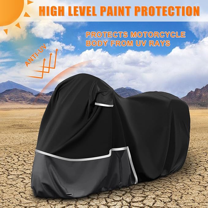 Waterproof Motorcycle Cover Replace for Honda Goldwing with Trunk Models, 420D Oxford Cloth GL1500, GL1800, Valkyrie Interstate Motorcycle Cover for Snow Rain Dust Protection