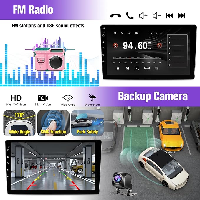 Leadfan Car Stereo Radio for Honda Accord 2008 2009 2010 2011 2012 2013 with Carplay Android Auto, 10.1 Inch Screen for Honda Accord Car Play with GPS Navigation SWC FM Bluetooth Backup Camera
