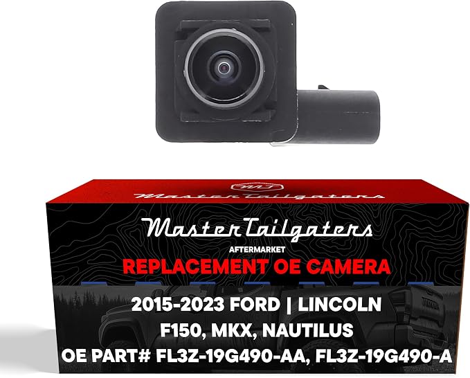 Master Tailgaters Replacement for Ford F150 Crew/Extended Cab (15-20), F150 Raptor (17-20) / Lincoln MKX (16-18), Nautilus (19-23) Right Side View Backup Camera OE Part# FL3Z-19G490-AA, FL3Z-19G490-A