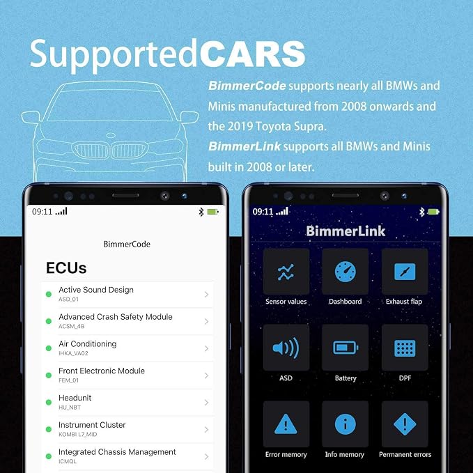 Vgate OBD2 Bluetooth Scanner vLinker BM Bimmercode Diagnostic Tool for BMW/Mini, Work with Android and Windows only