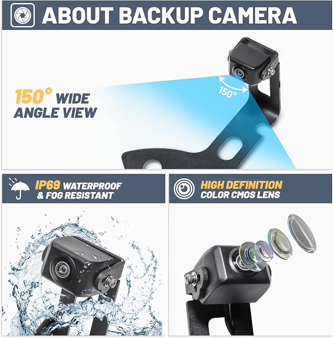 EWAY Light 1.0 Spare Tire Mount Backup Camera for Jeep Wrangler JK JKU Unlimited 2/4 Doors Reverse Rear View, Full Metal Camera Cover, Stainless Steel Bracket, Adjustable Angle Off-Road Wheel Camera