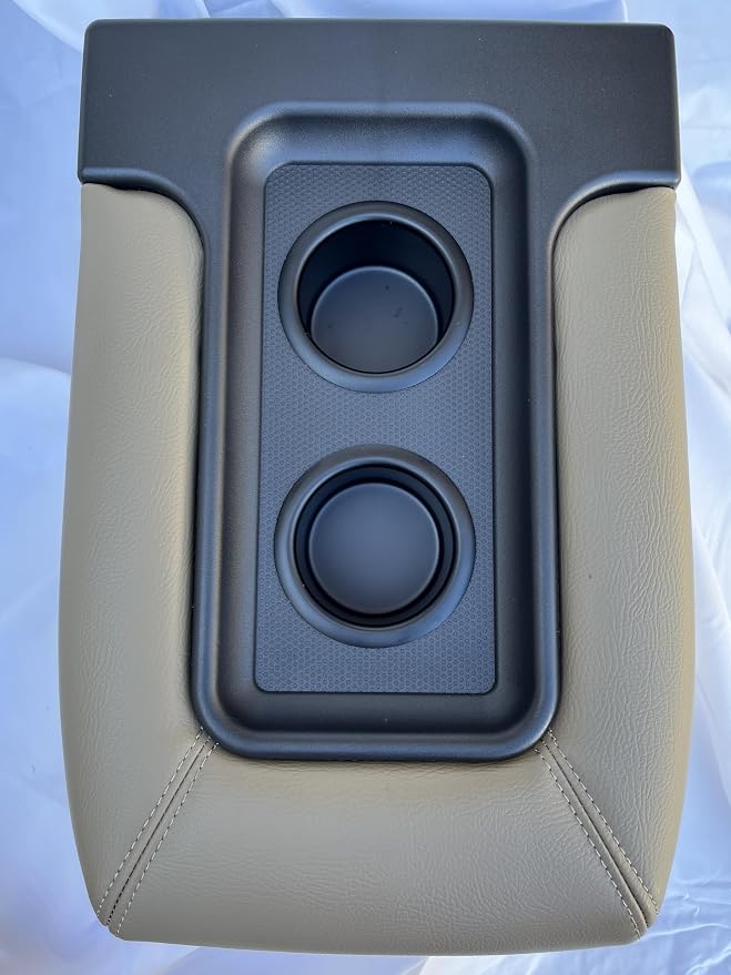 Made in U.S.A Center Console Middle Top Storage lid with Cup Holders arm Rest Complete Replacement Assembly Tan Beige Neutral FITS 1999-2007 Silverado Sierra Tahoe Avalanche Suburban