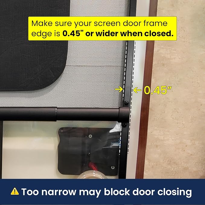 Safoner Aluminum RV Screen Door Handle Grab Bar- Camper Screen Door Crossbar RV Essentials Accessories- Sturdy Push Protector for Easy Exit Assist and Pull Grip- 2 Pack (Black)