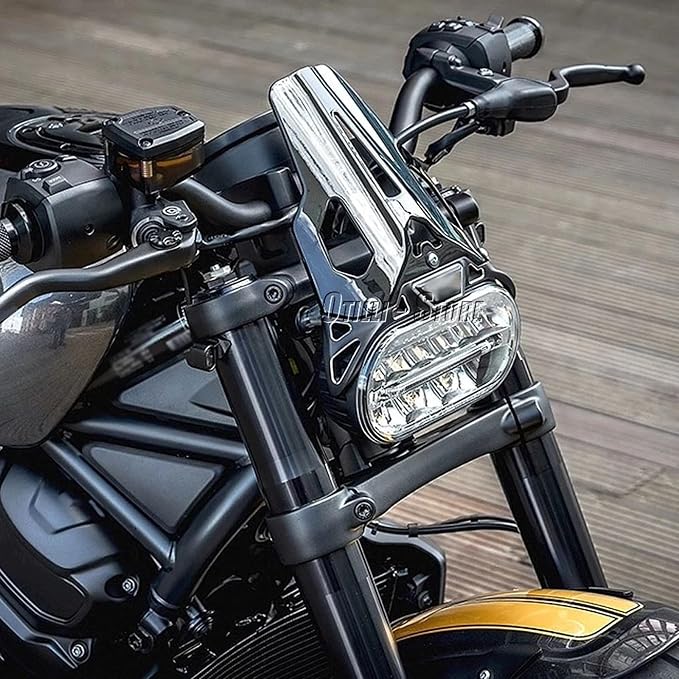 New Motorcycle Windshield Fits for Sportster S / Sportster S RH1250S 2021 2022 2023 Motorcycle Sports Oriented Black PC Windscreen Fairing Wind Deflector Wind Screen