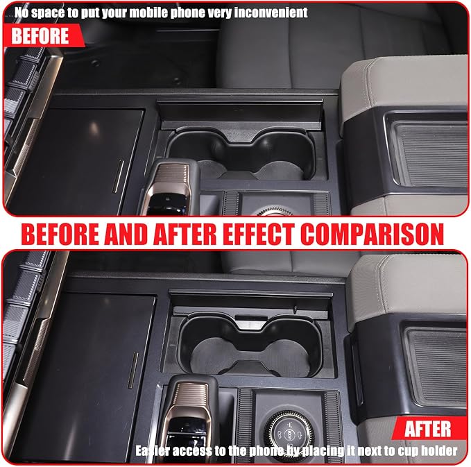 Yinanlutos Cup Holder Insert Organizer Tray Compatible with Hummer EV Pickup SUV 2024 2025 2026 Accessories Center Console Cup Holder Expand for Phone and Glasses 1PCS