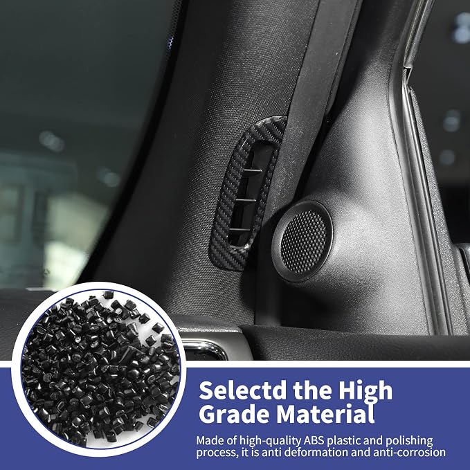 Carbon Fiber 16PCS Full Set Interior Trim Kit Compatible with 2014-2021 Jeep Grand Cherokee,Dashboard Panel Side Outlet Decorative Cover