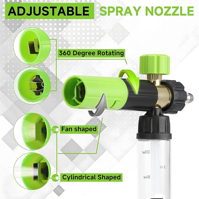 Tool Daily Pressure Washer Nozzle Holder, Pressure Washer Short Gun with Mini Foam Cannon