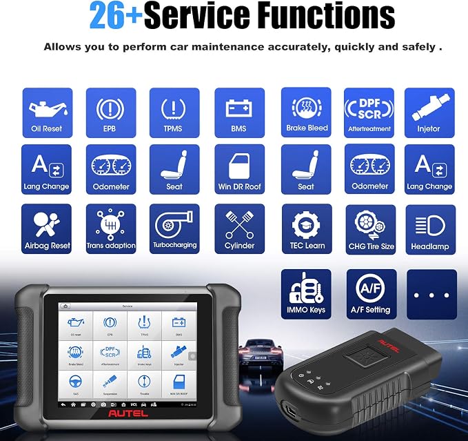 Autel MaxiSYS VCI100 Compact Bluetooth, Maxivci V100 Wireless Diagnostic Interface, Vehicle Communication Interface, OBD2 Connector Adapter Dongle, Compatible for MS906BT MK906BT