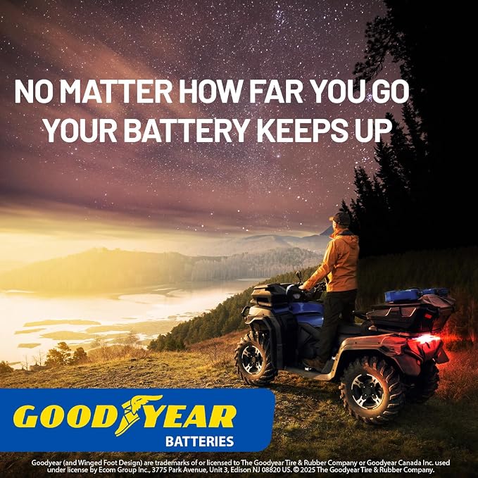 Goodyear GYB14L-A2-12 Volt 14 AH, 210 CCA, Rechargeable High-Performance, Maintenance Free, SLA - AGM Battery for Motorcycle, ATV, UTV, Scooter, Snowmobile, Motorbike and more!