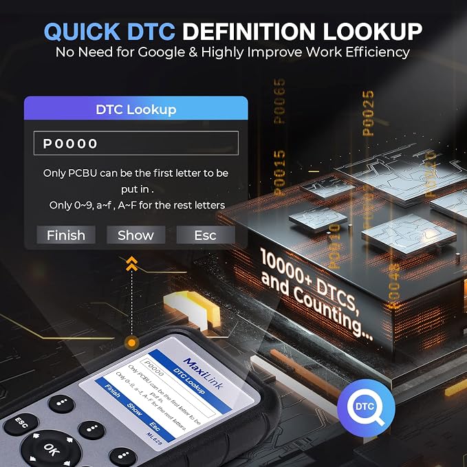 2026 Autel ML629 OBD2 Scanner ABS SRS Engine Transmission Diagnoses OBD II Full Functions Upgraded Version of AL519/AL619/ ML619 for DIYers Professionals