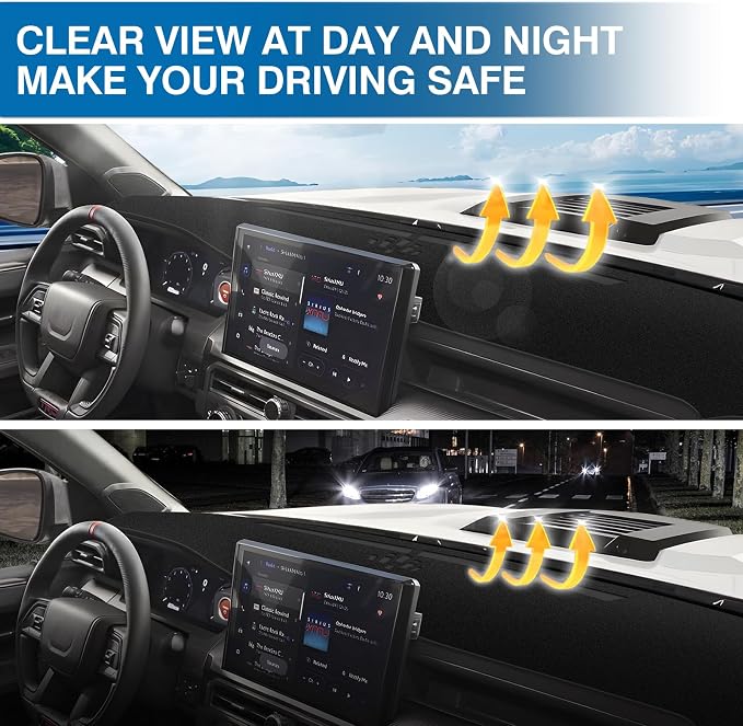 KUST Black Dash Cover Compatible with Toyota Tacoma 2024-2026 & 2025 2026 Toyota 4Runner Dash Carpet Polyester Non-Slip Dash Protector Interior Accessories for Tacoma Custom Fit Dash Mat No Glare
