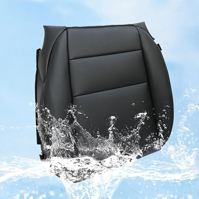 Driver & Passenger Side Bottom & Top Lean Back Leather Seat Cover Black Compatible with Acura MDX 2007 2008 2009 2010 2011 2012