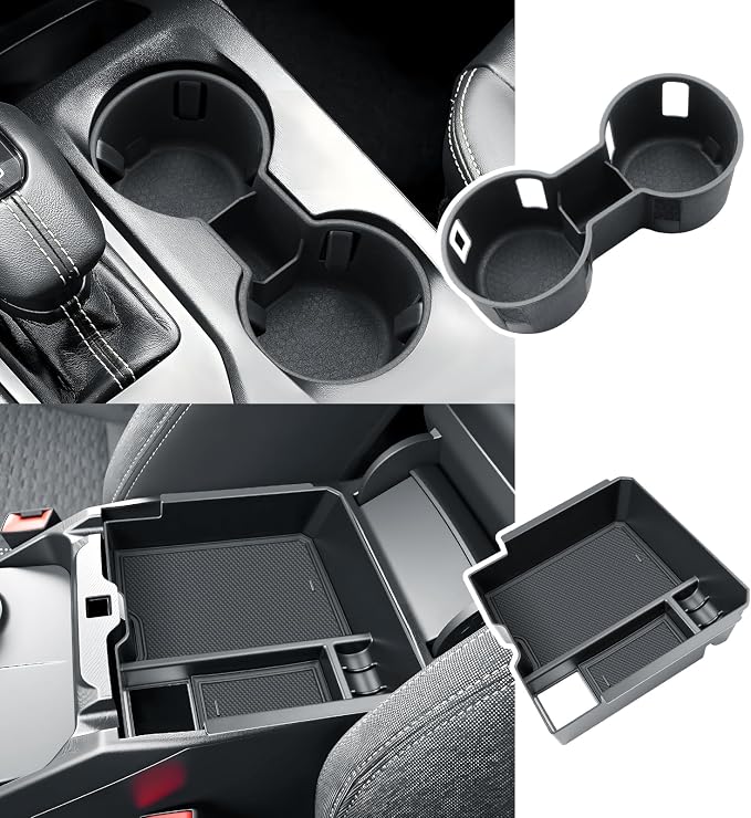 BIBIBO 2Pack 2024 2025 2026 Ranger Center Console Organizer for 2024 2025 2026 Ford Ranger (XL/XLT/LARIAT/Raptor) Console Organizer Tray 2025 2026 Ranger Armrest Insert Organizer