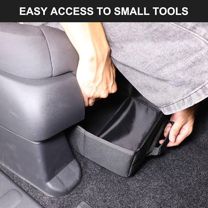 Car Under Seat Storage Box Tray Hidden Organizer Under Front Seat Compatible with Nissan Frontier 2022-2024 Oxford Cloth Tool Box Organizer Storage Box with Handle
