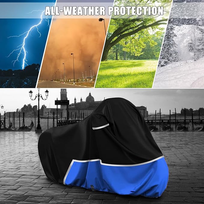 Waterproof Motorcycle Cover Compatible with Yamaha Hyper Nakes/XSR MT07/09/10, 420D Oxford Cloth Motorcycle Cover for Snow Rain Dust Protection