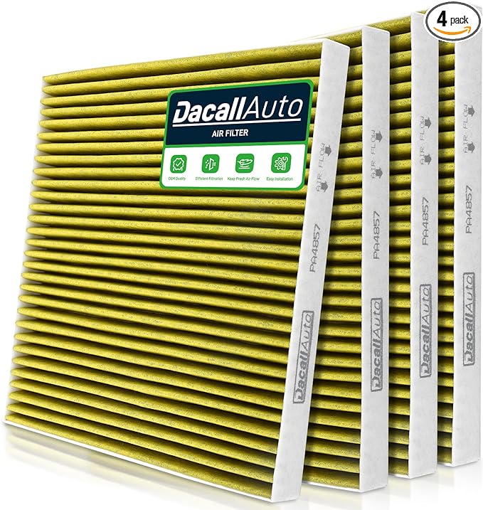 4pcs Activated Carbon Cabin Air Filter Set for Freightliner Cascadia Century Class Columbia Coronado, for Freightliner 122SD; Replace PA4857, P609422, BOA91559, abp n10g 91559