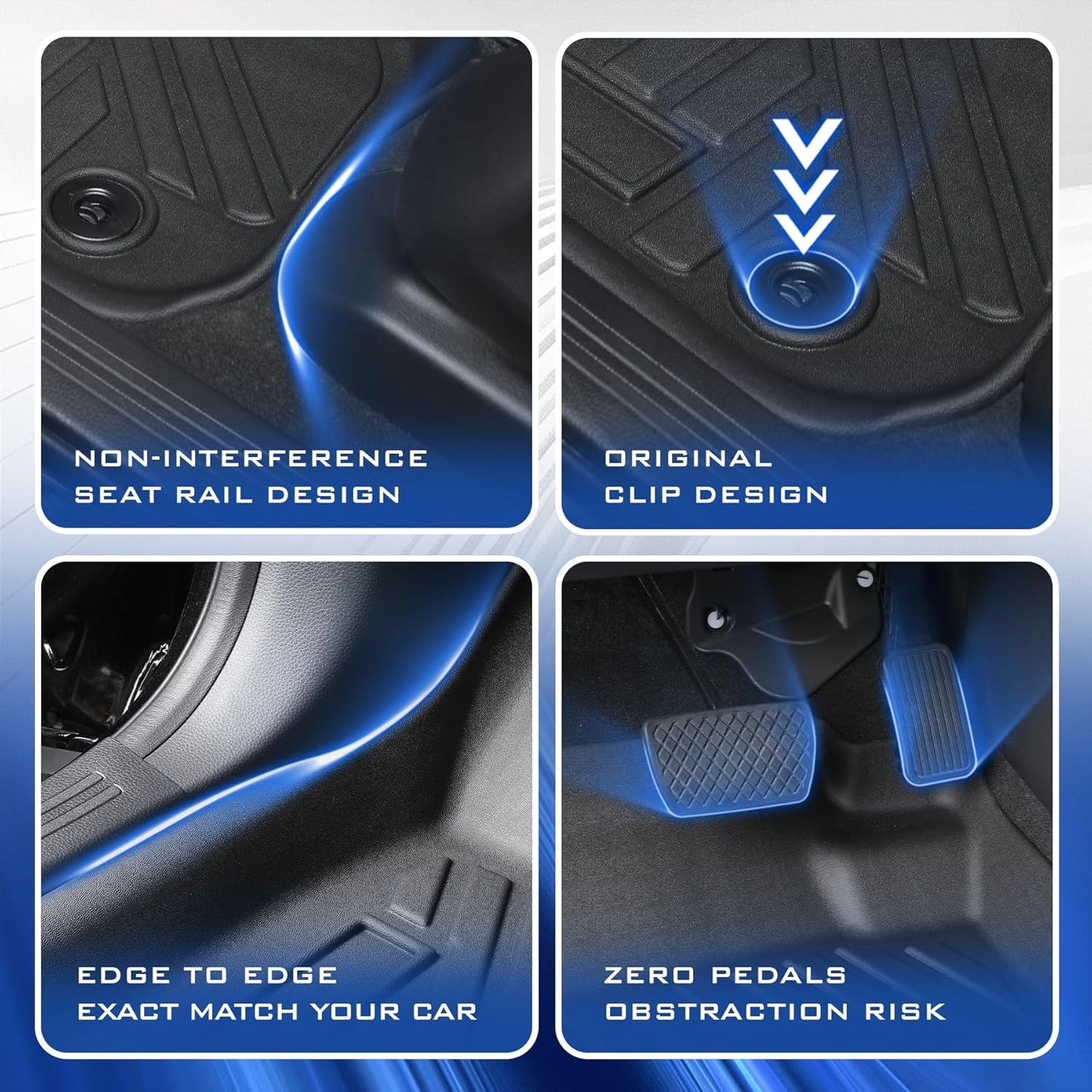 Car Floor Mats for Ford Bronco Sport 2021 2022 2023 2024 2025 Accessories,TPE All Weather Protection Floor Mats,Custom Fit 1st&2nd Row Car Floor Liners Set(Not for Bronco & Rubberized Floor)