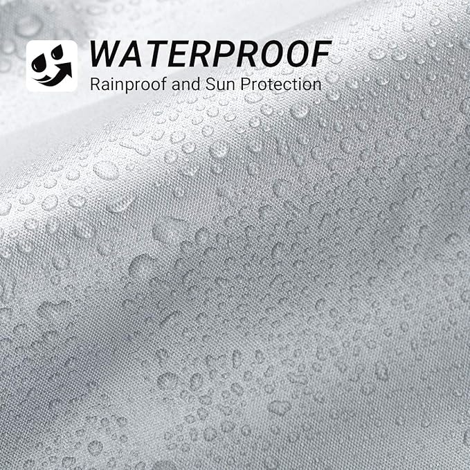 Favoto Bike Cover Waterproof Outdoor - Bicycle Cover Thicken Oxford Windproof Snow Rustproof with Lock Hole Storage Bag for Mountain Road City Beach Cruiser Bike, Silver