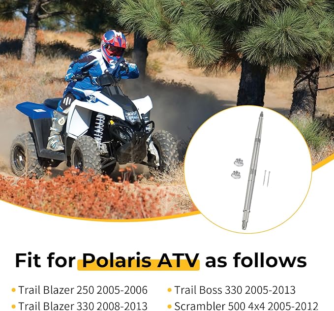 M MATI Rear Axle Shaft for Polaris Trail Blazer 250 2005-2006 Trail Blazer 330 2008-2013 Trail Boss 330 2005-2013 Scrambler 500 4x4 2005-2012 5133967 7543005 7661404