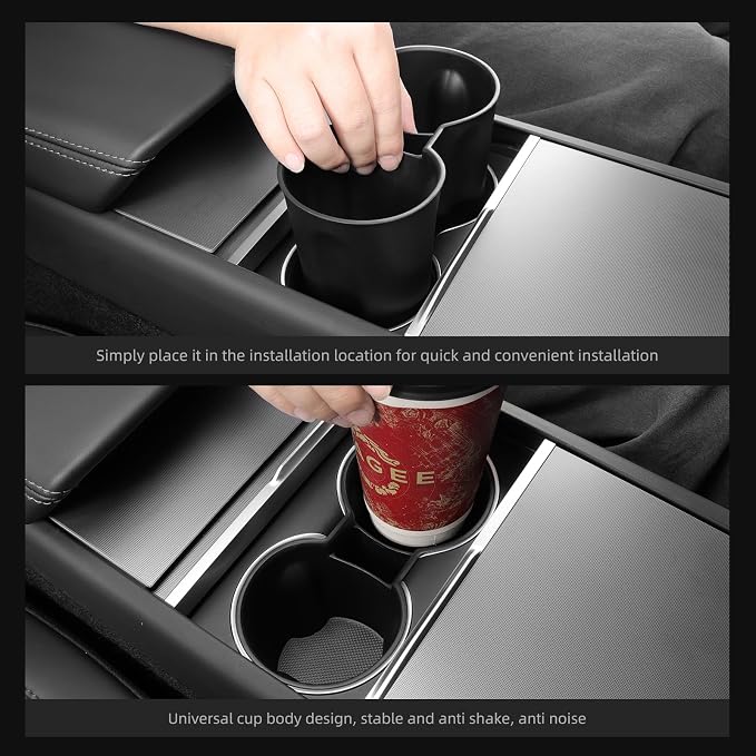 LUCKEASY 8PCS Organizer for Tesla Model Y Juniper 2026 2025 (Not Fit Standard) Cup Holder | Armrest Box & Armrest Cover | Glove Box | Center Pad | Wireless Charging Pad | Center Upper & Lower Tray