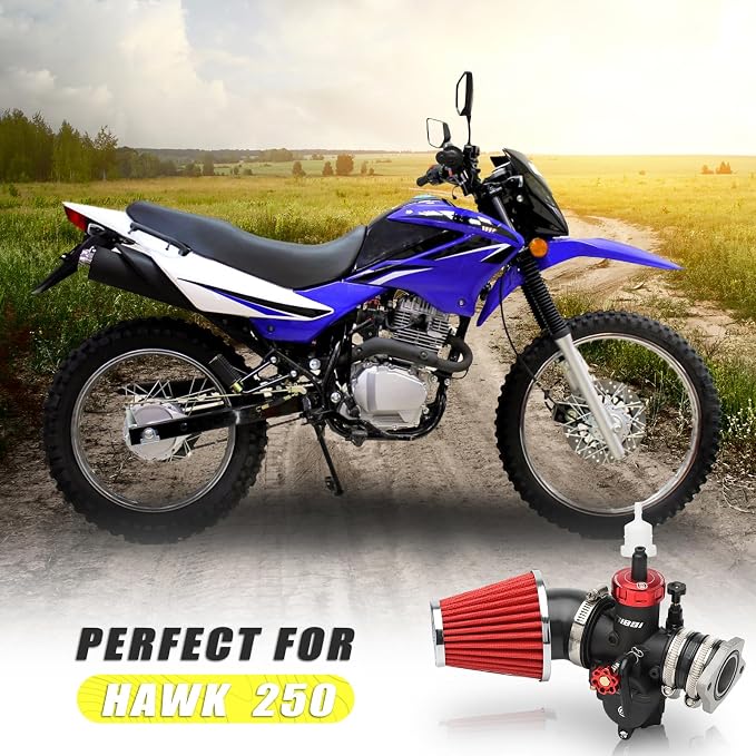 NIBBI PE30 Carburetot for Hawk 250 Dirt Bike, with Air Filter Intake Manifold Connector, Hawk250 Carb upgrade Performance Enhancement