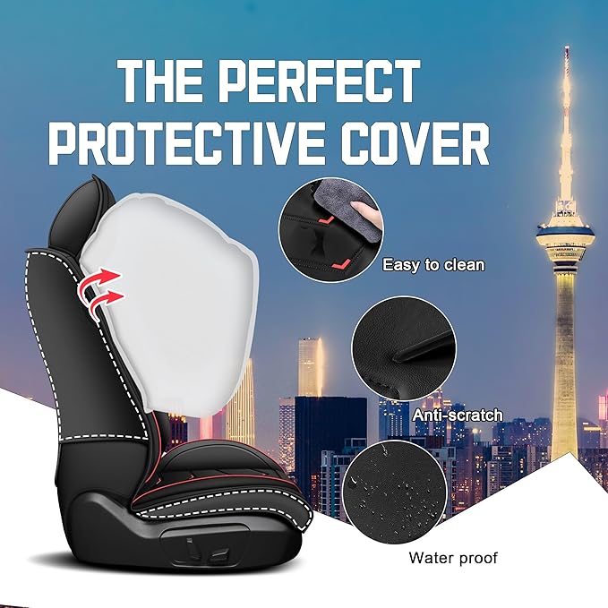 CTDS Car Seat Covers for Chevy Equinox 2005-2026, Stylish Sport Seat Cover, Premium Nappa Leather Car Seat Cover. Automobile Seat Covers Sets.(Standard 5 Seats/Black)