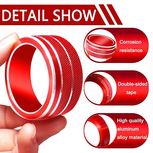 for Nissan Sentra 2025 2024 2020-2023 Accessories Knob Cover Set - Volume Tune Knob Covers, Air Conditioner, Air Vent Outlet Rings/Covers Push Start Stop Button Ring Trim for Sentra, 12Pcs (Red)
